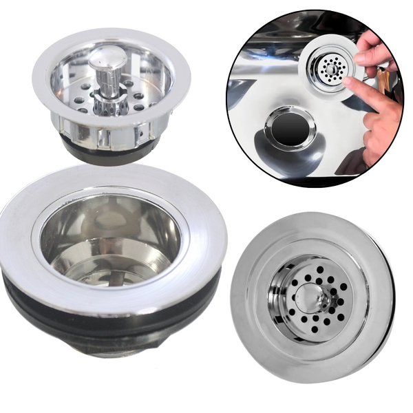 Válvula Para Pia Americana 3.1/2" Em Abs Cromado | Utilimix